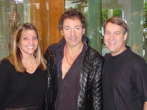My wife Shelley and me hanging with my favorite celeb – Bruce Springsteen. We saw him at his hotel in Orlando during The Rising tour. Do I look thrilled?
